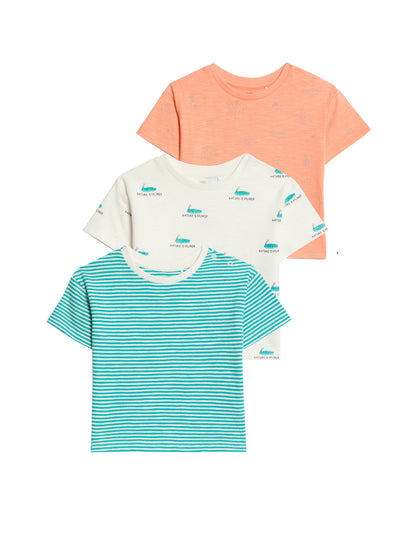 3’lü Paket Saf Pamuklu T-shirt (0–3 Yaş)