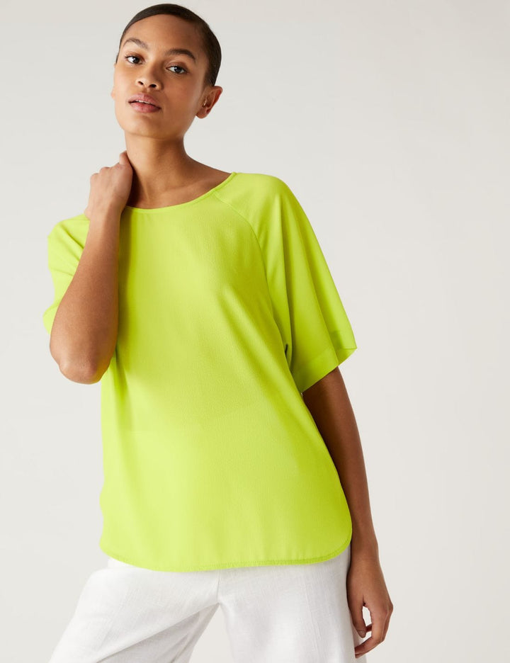 Regular Fit Kısa Kollu Bluz