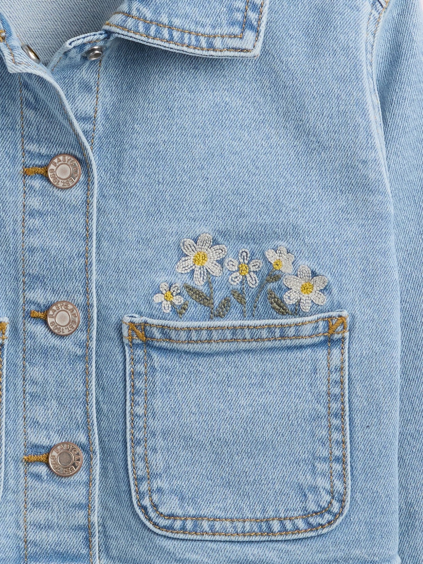 Açık Mavi Babygap Nakışlı Denim Ceket