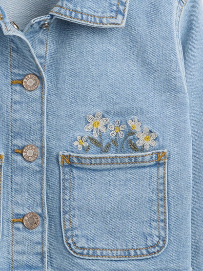 Açık Mavi Babygap Nakışlı Denim Ceket