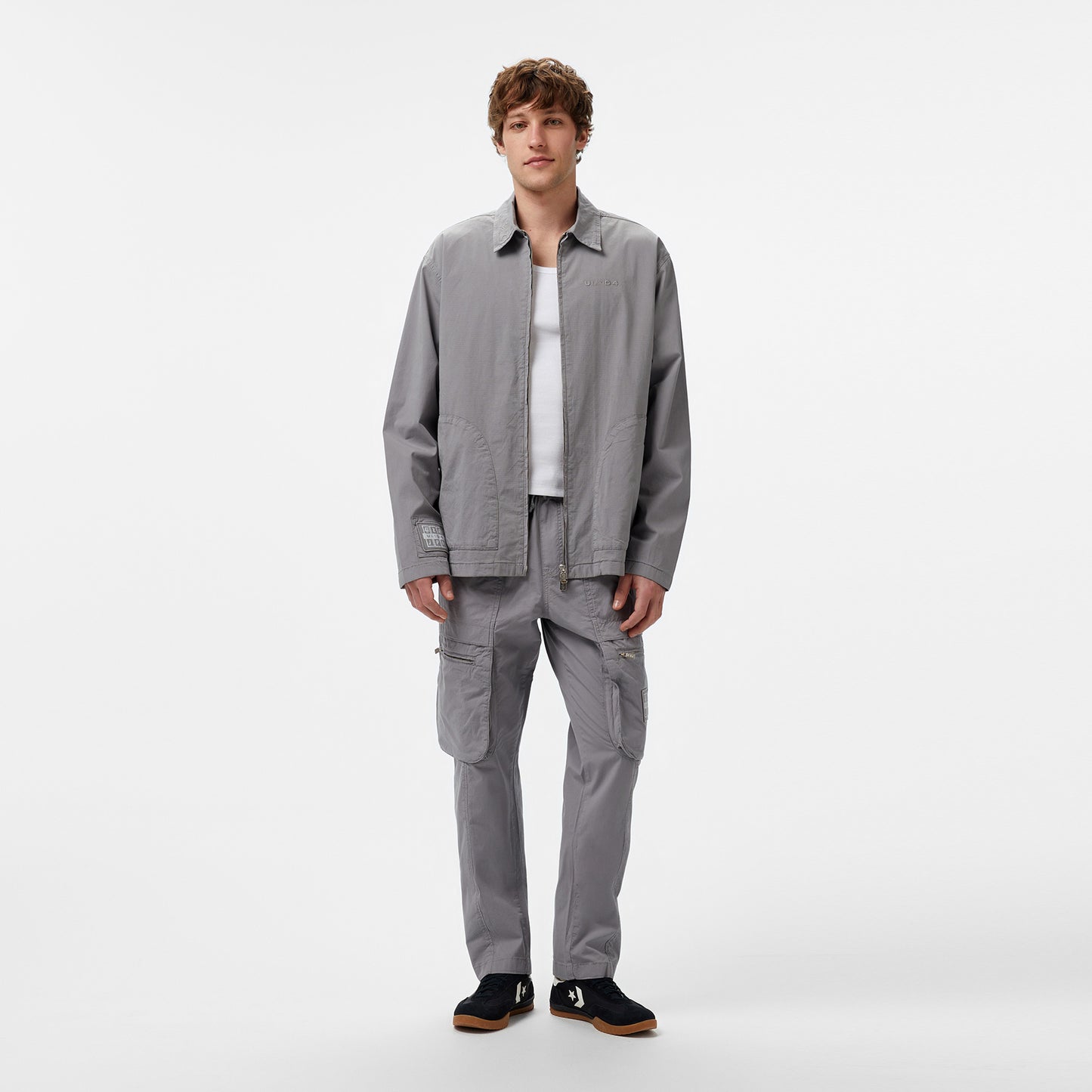 United4 Oversize Erkek Gri Ceket
