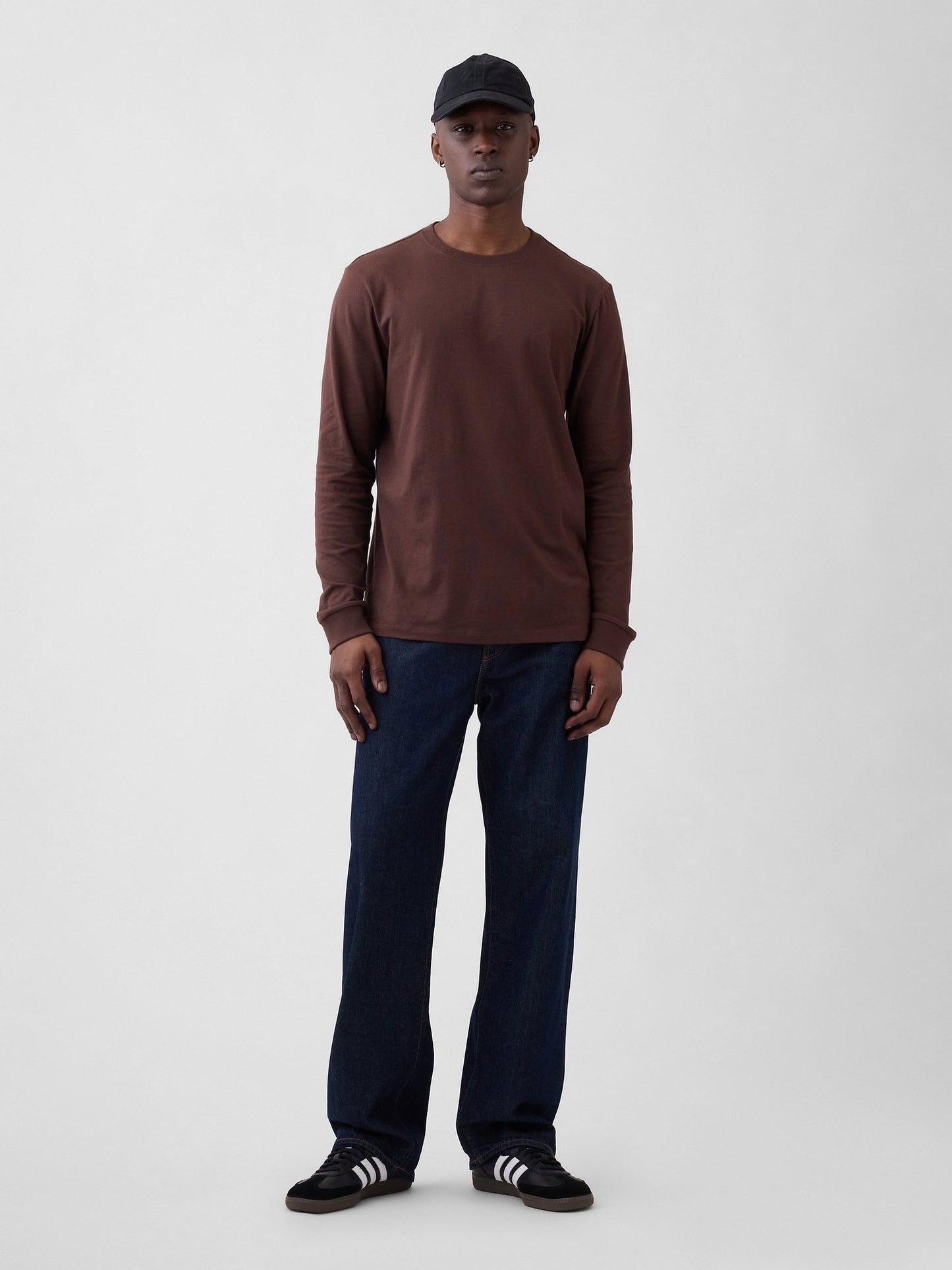 Koyu Kahverengi Everyday Soft Bisiklet Yaka T-shirt