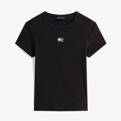 Tommy Hilfiger Badge Kadın Siyah T-shirt