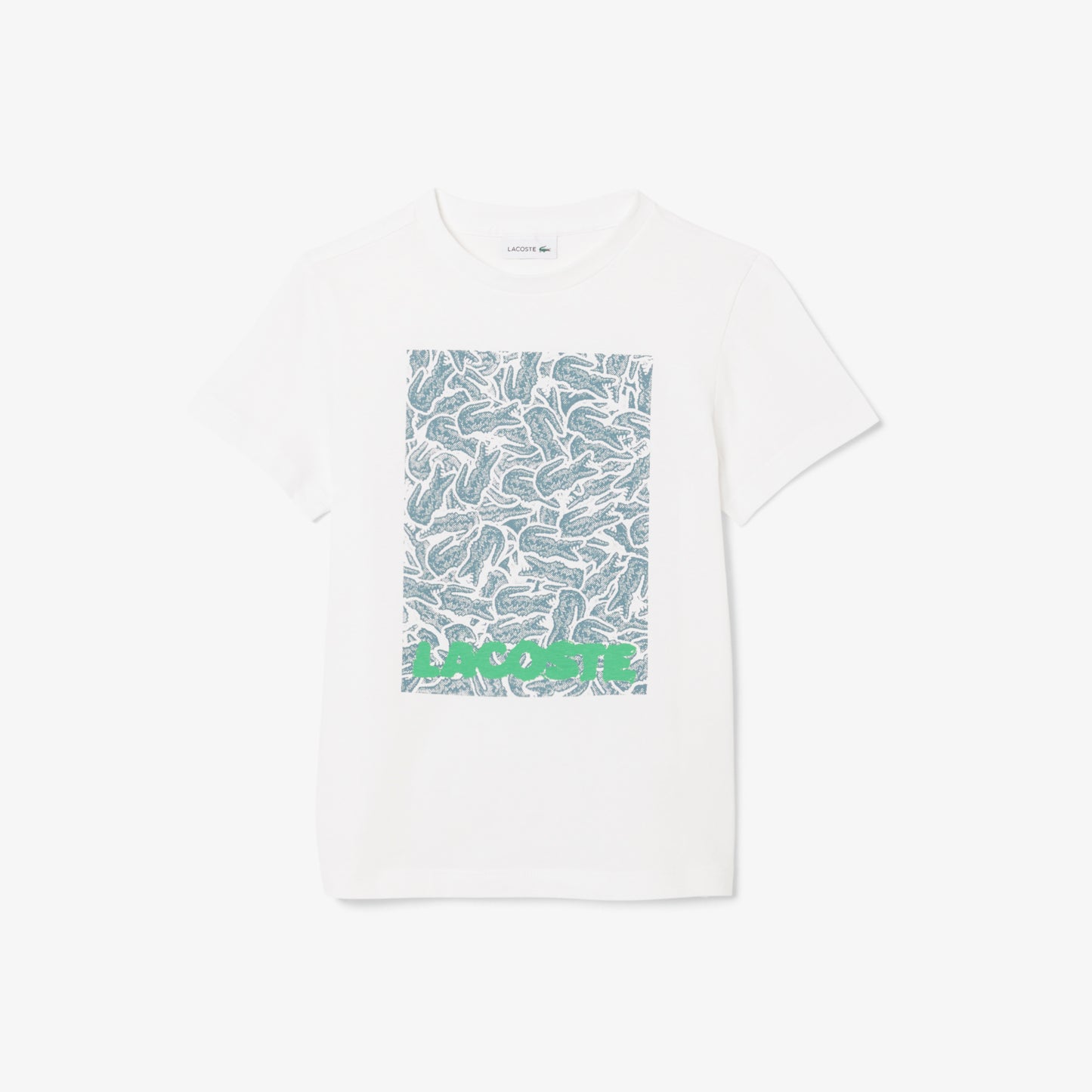Lacoste Çocuk Bisiklet Yaka Baskılı Beyaz T-shirt