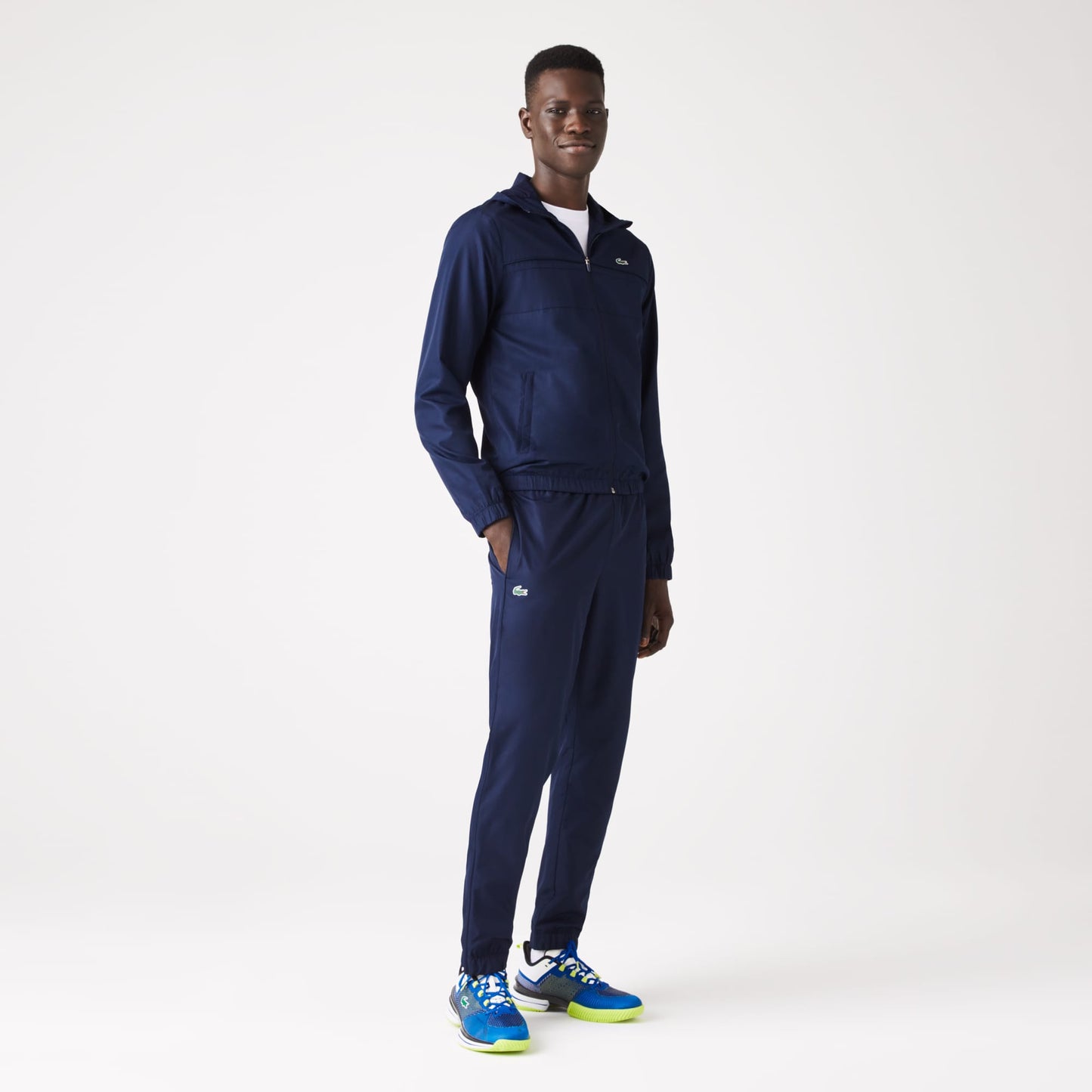 Lacoste Erkek Regular Fit Kapüşonlu Baskılı Lacivert Eşofman Takımı