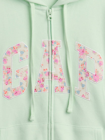 Açık Yeşil Gap Logo Fermuarlı Fransız Havlu Kumaş Sweatshirt