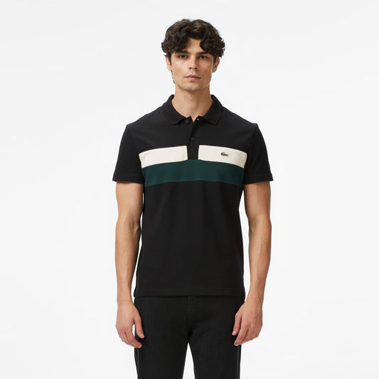 Lacoste Erkek Regular Fit Renk Bloklu Siyah Polo