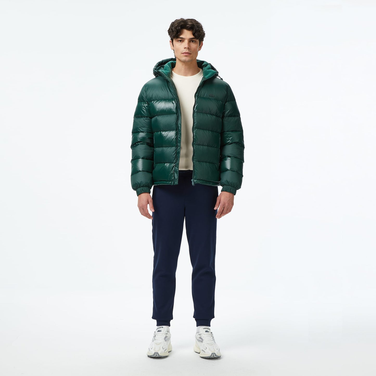 Lacoste Erkek Relaxed Fit Kapüşonlu Koyu Yeşil Mont