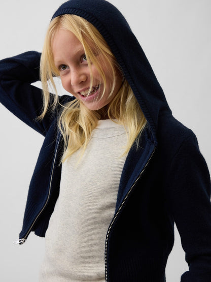 Lacivert Cashsoft Fermuarlı Sweatshirt