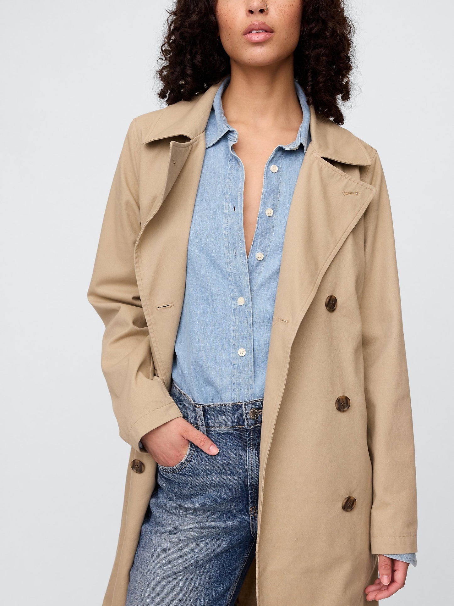 Krem Modern Trench Coat