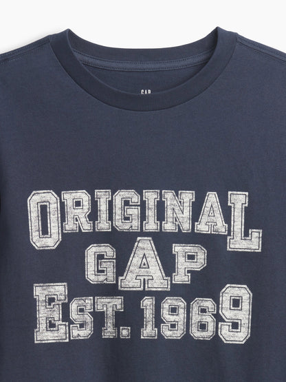 Lacivert Logo Grafik Baskılı T-shirt