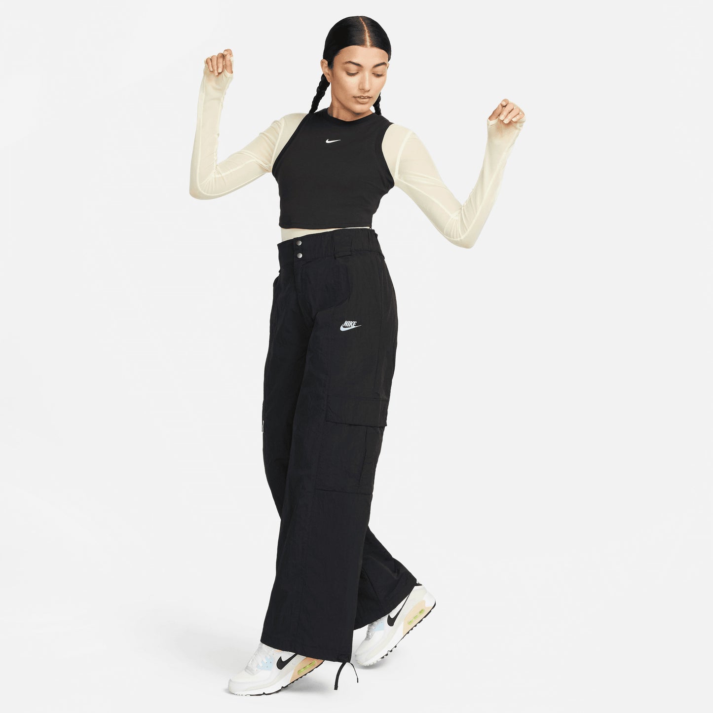 Nike Sportswear Essentials Cropped Kadın Siyah Atlet