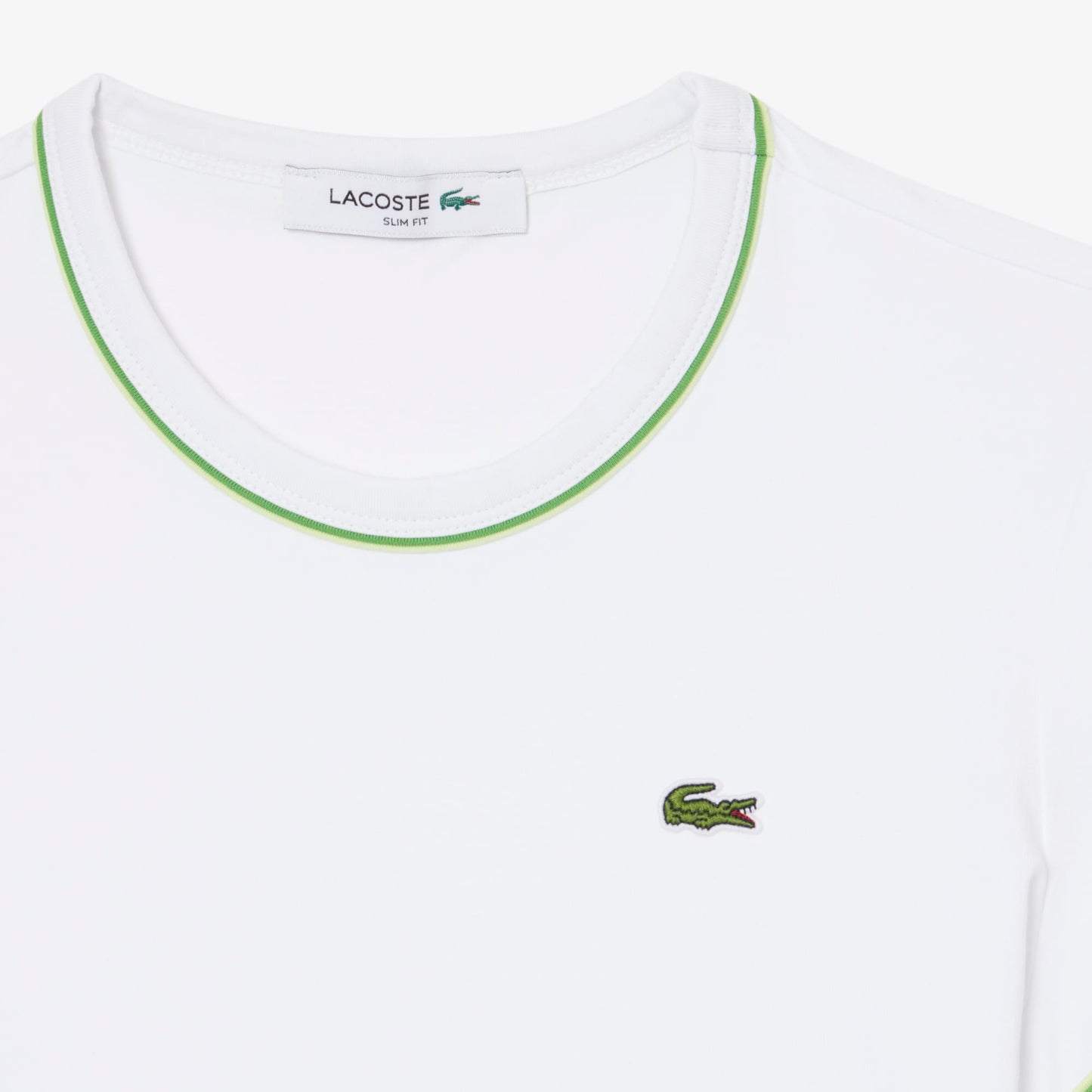 Lacoste Kadın Slim Fit Bisiklet Yaka Beyaz T-shirt