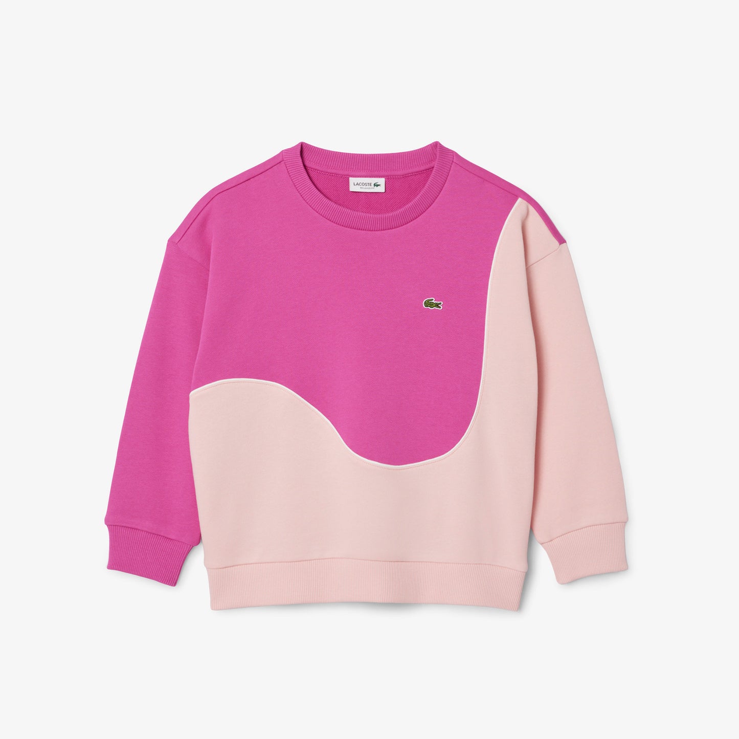 Lacoste Renk Bloklu Çocuk Pembe Sweatshirt