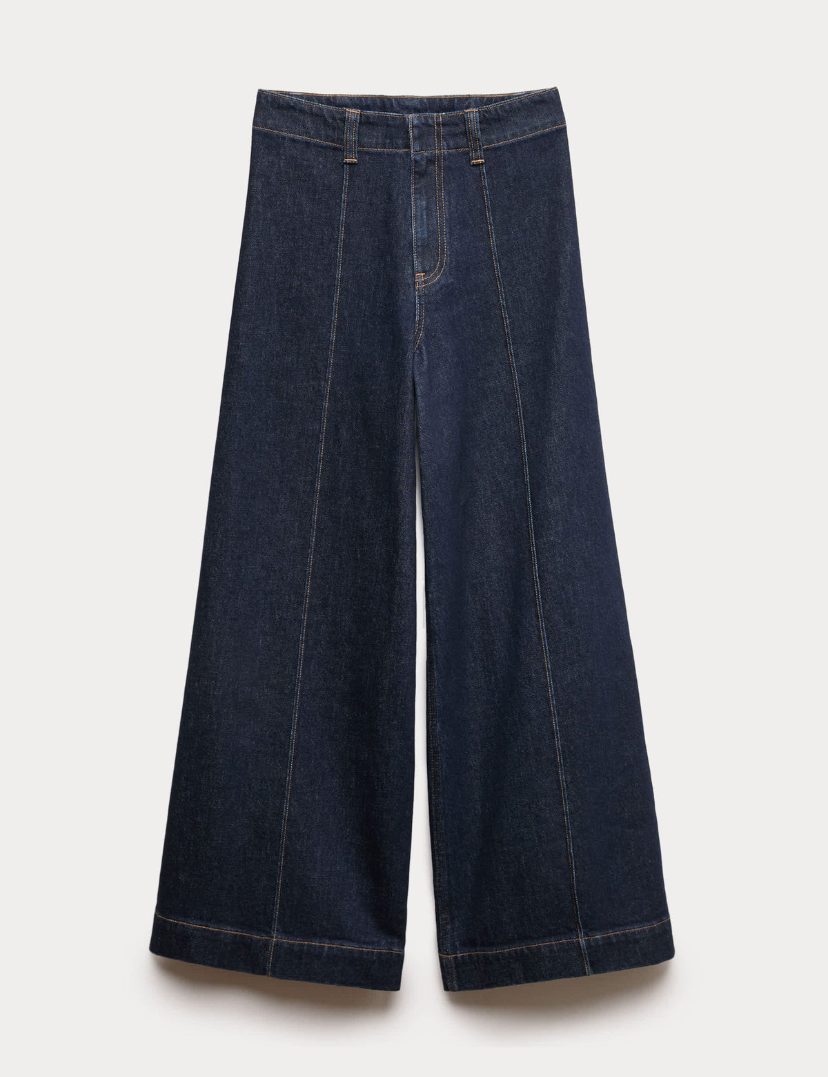 Dikişli Geniş Paça Jean