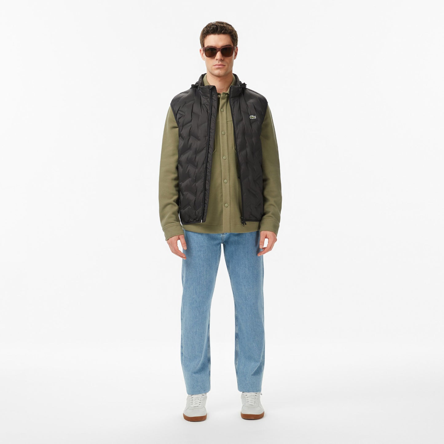 Lacoste Erkek Regular Fit Dik Yaka Kapitone Siyah Yelek