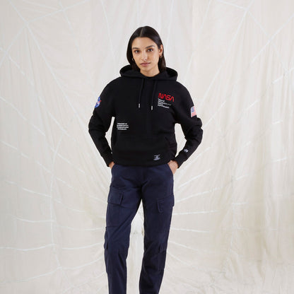 Alpha Industries Nasa Erkek Siyah Hoodie