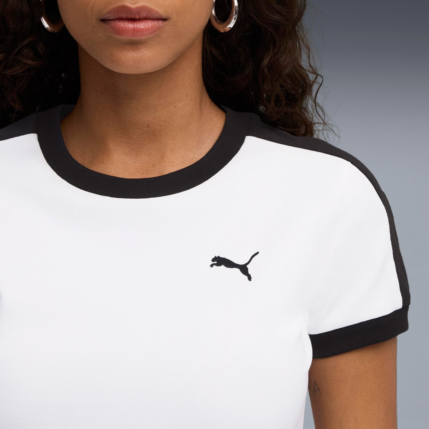 Puma T7 Slim Kadın Beyaz T-shirt