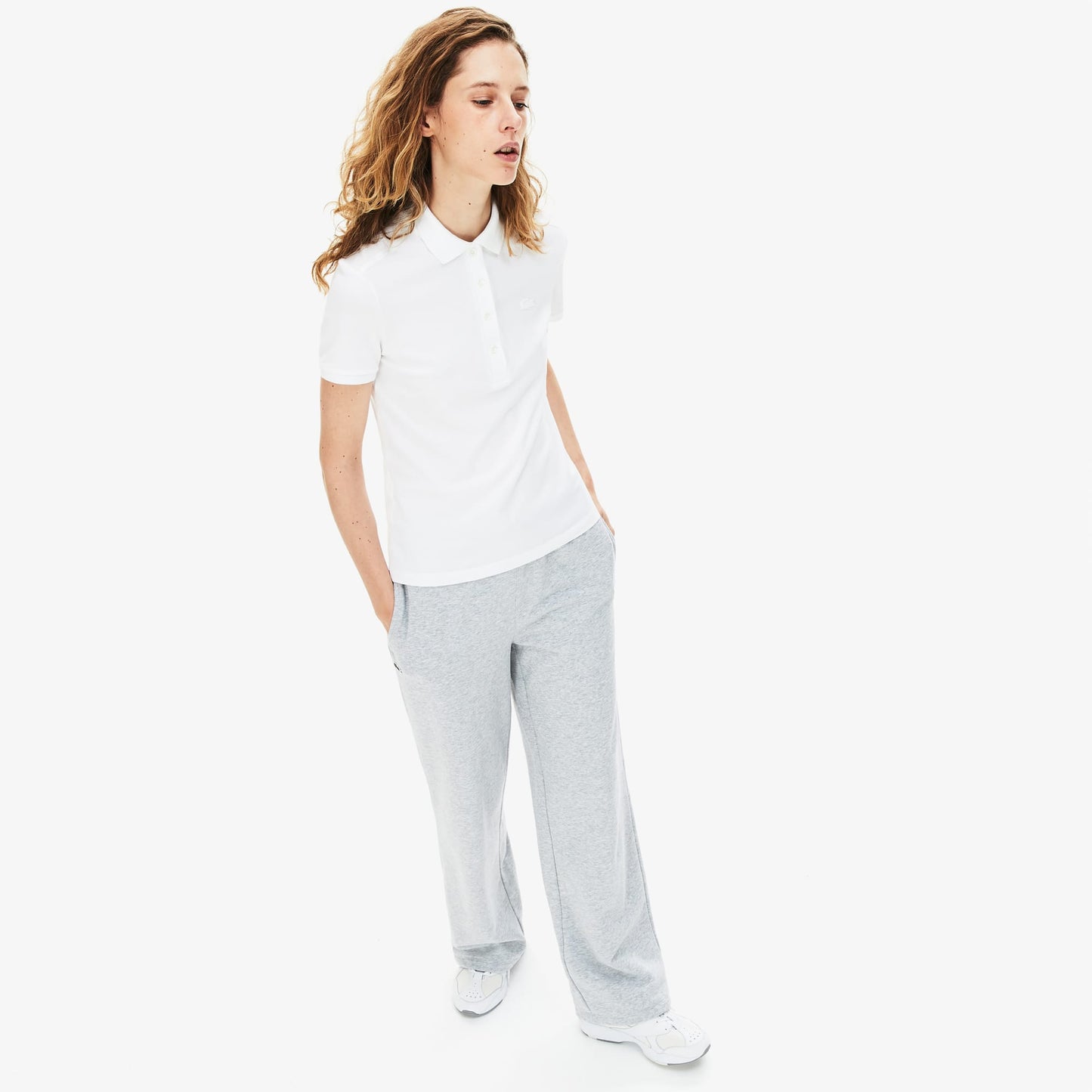 Lacoste L.12.d Kadın Slim Fit Beyaz Polo