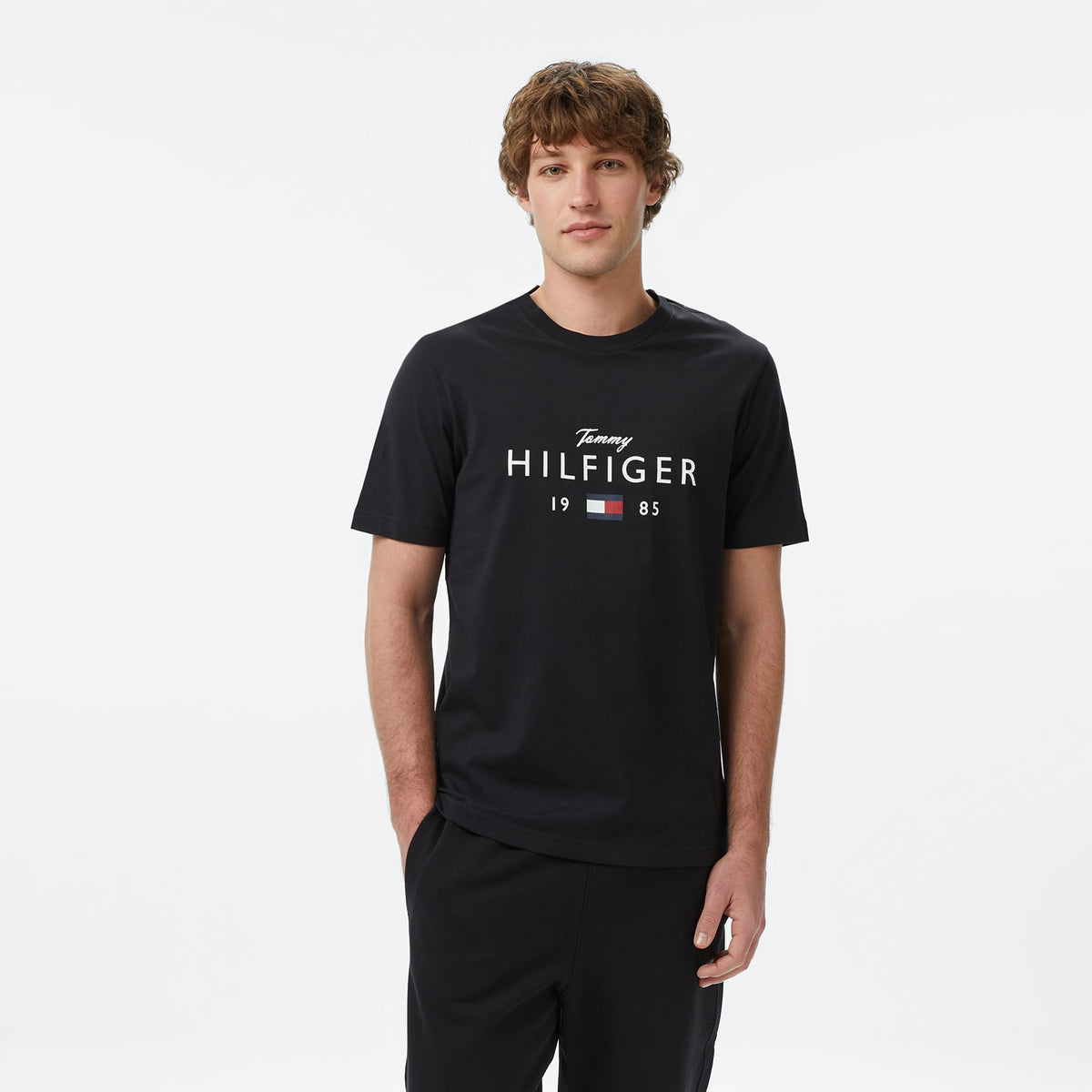 Tommy Hilfiger Brand Love Graphic Erkek Siyah T-shirt