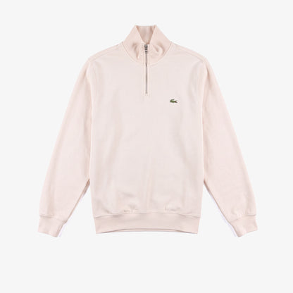 Lacoste Erkek Classic Fit Yarım Fermuarlı Krem Sweatshirt