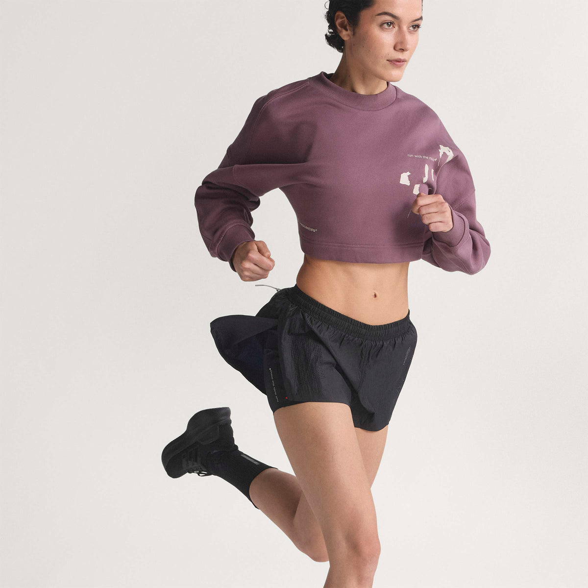 Adidas Adi365 Hk Running Crew Kadın Mor Koşu Sweatshirt