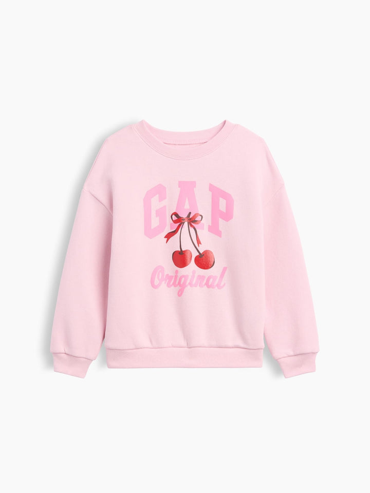 Açık Pembe Bisiklet Yaka Sweatshirt
