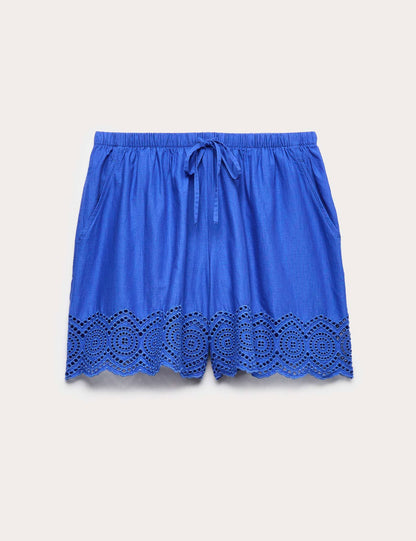 Nakışlı Pamuklu Plaj Şortu