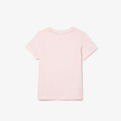 Lacoste Çocuk Bisiklet Yaka Açık Pembe T-shirt