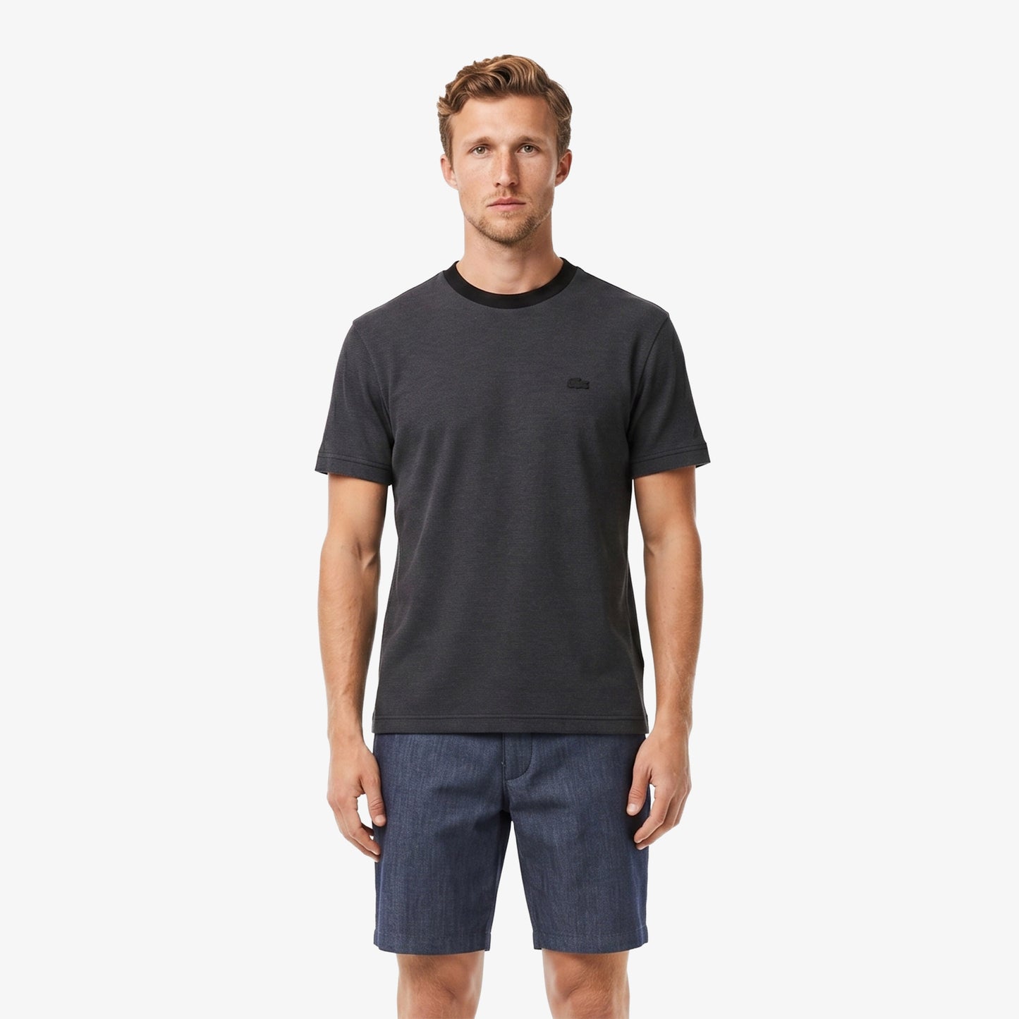Lacoste Relaxed Fit Bisiklet Yaka Erkek Siyah T-shirt