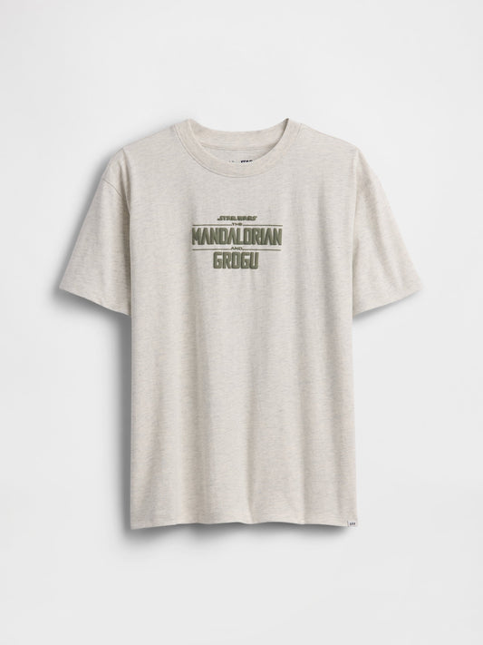 Açık Gri Star Wars Relaxed Grafik Baskılı T-shirt