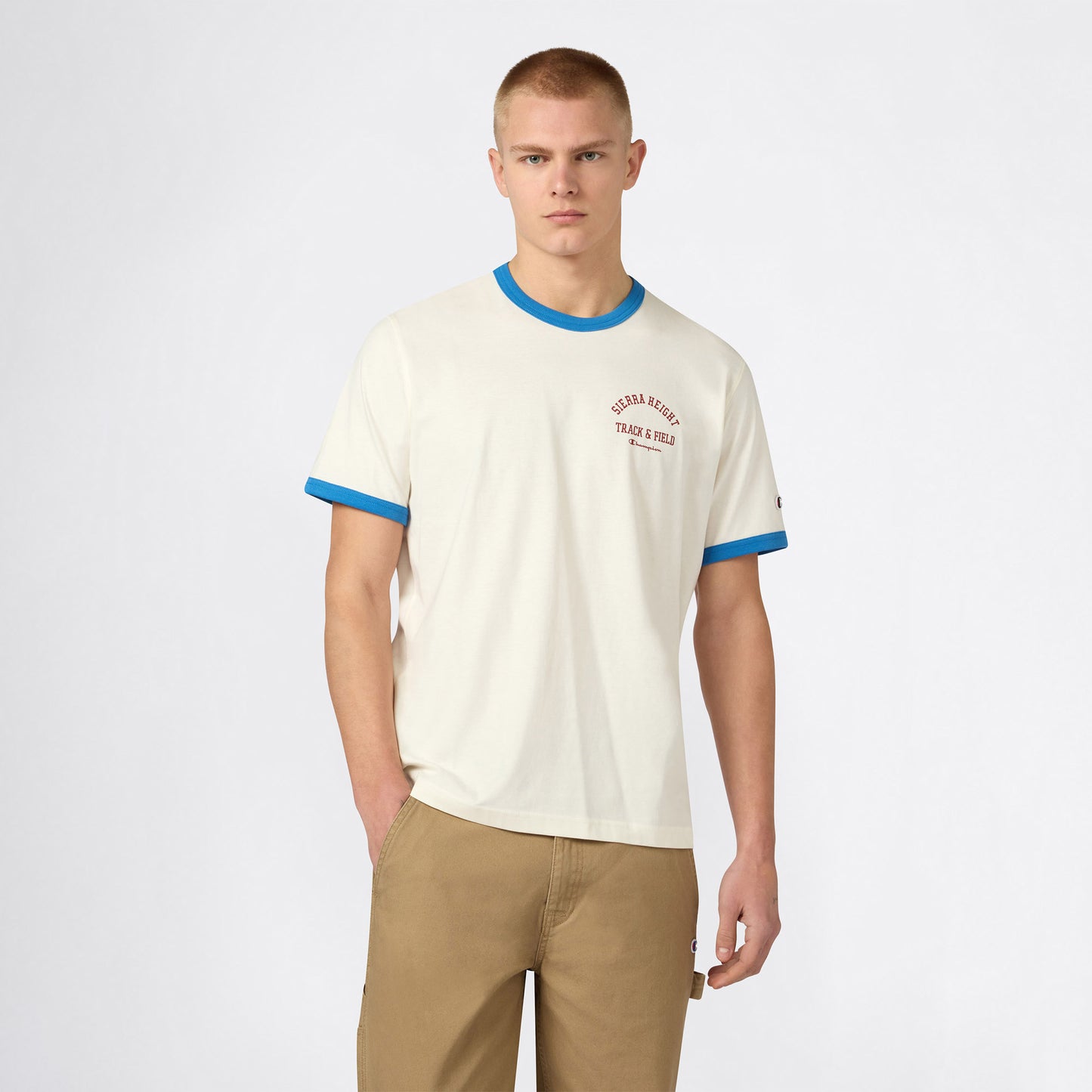 Champion Ringer Erkek Krem T-shirt