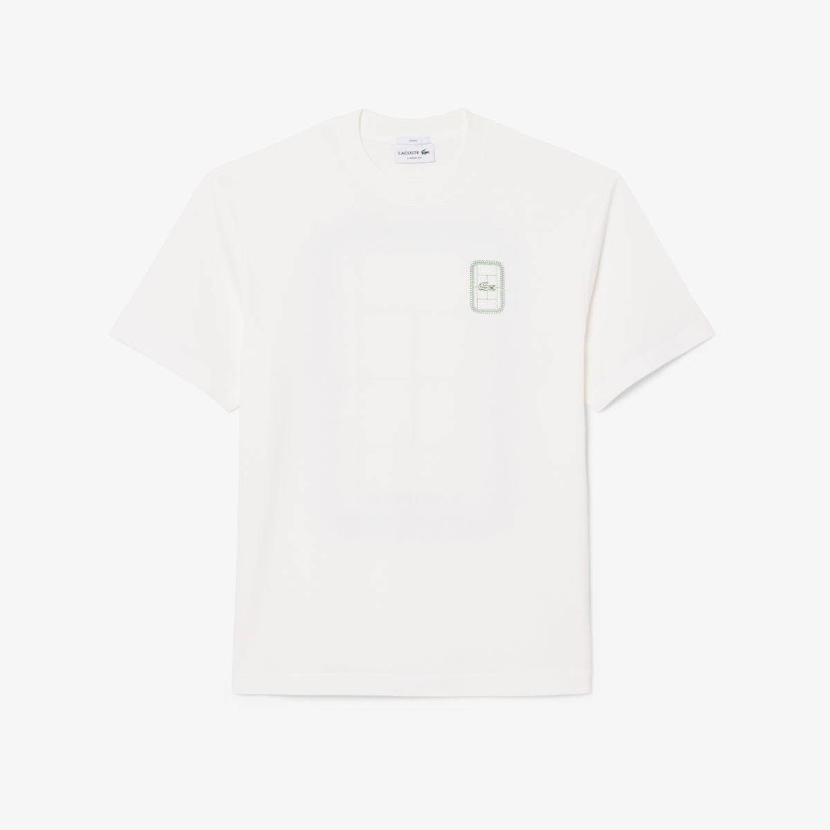 Lacoste Unisex Classic Fit Bisiklet Yaka Baskılı Beyaz T-shirt