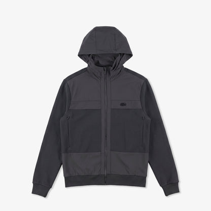 Lacoste Regular Fit Dik Yaka Renk Bloklu Erkek Gri Sweatshirt