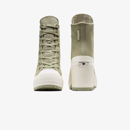 Converse Chuck 70 De Luxe Heel Unisex Haki Deri Platform Sneaker