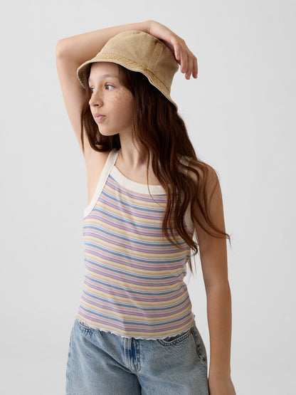 Bej Overdye Denim Bucket Şapka