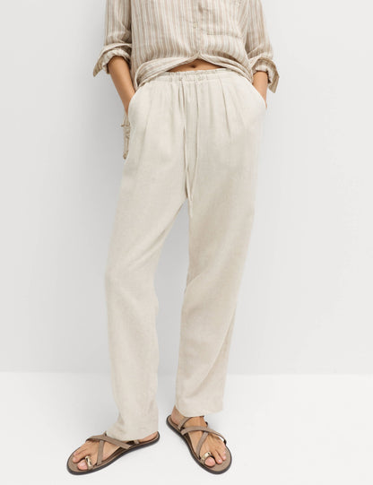 Keten Karışımlı Tapered Pantolon