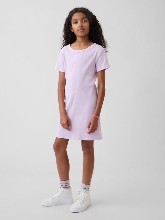 Lila Gap Logo Fitilli T-shirt Elbise