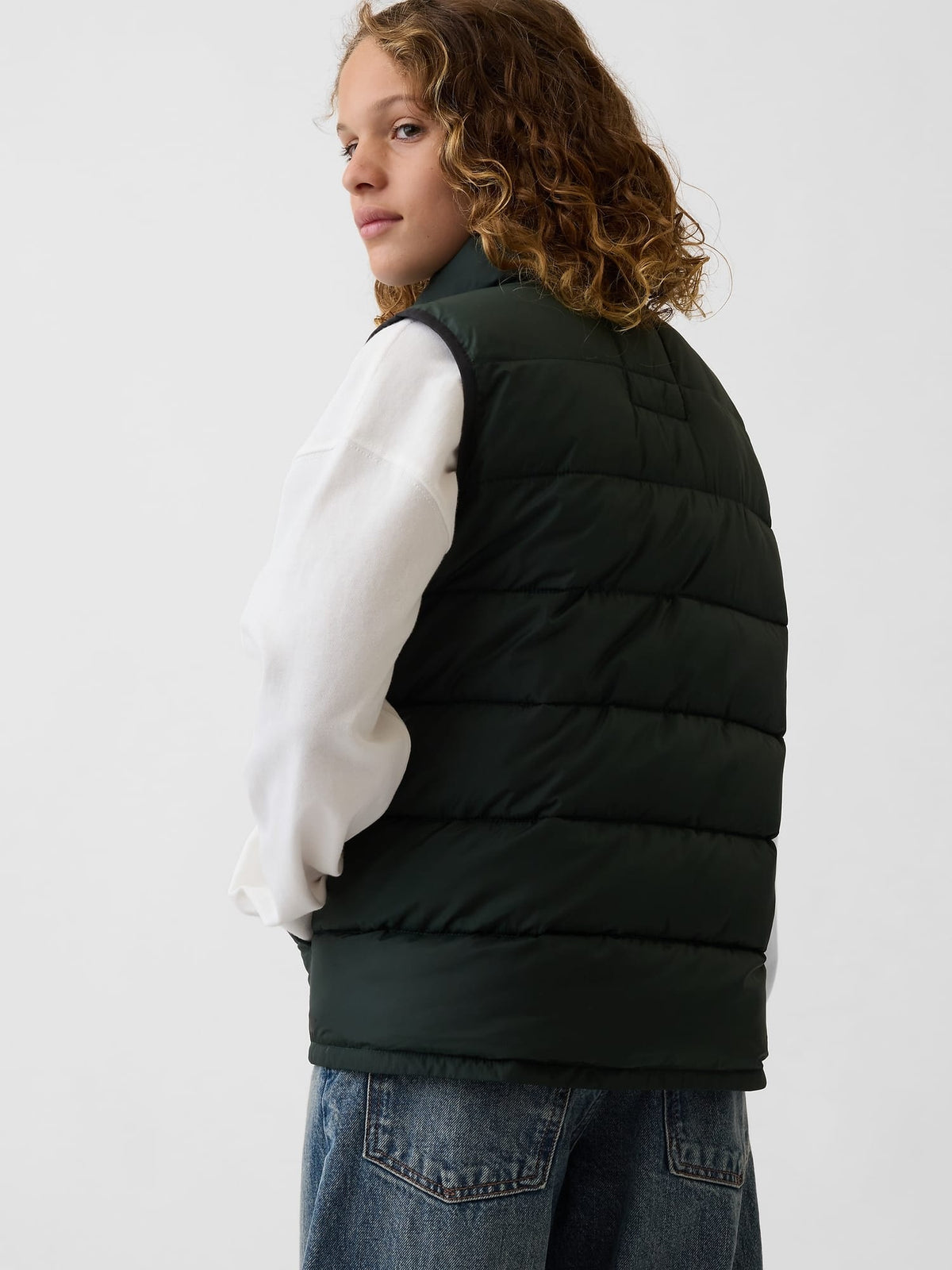 Koyu Yeşil Recycled Lightweight Puffer Şişme Yelek