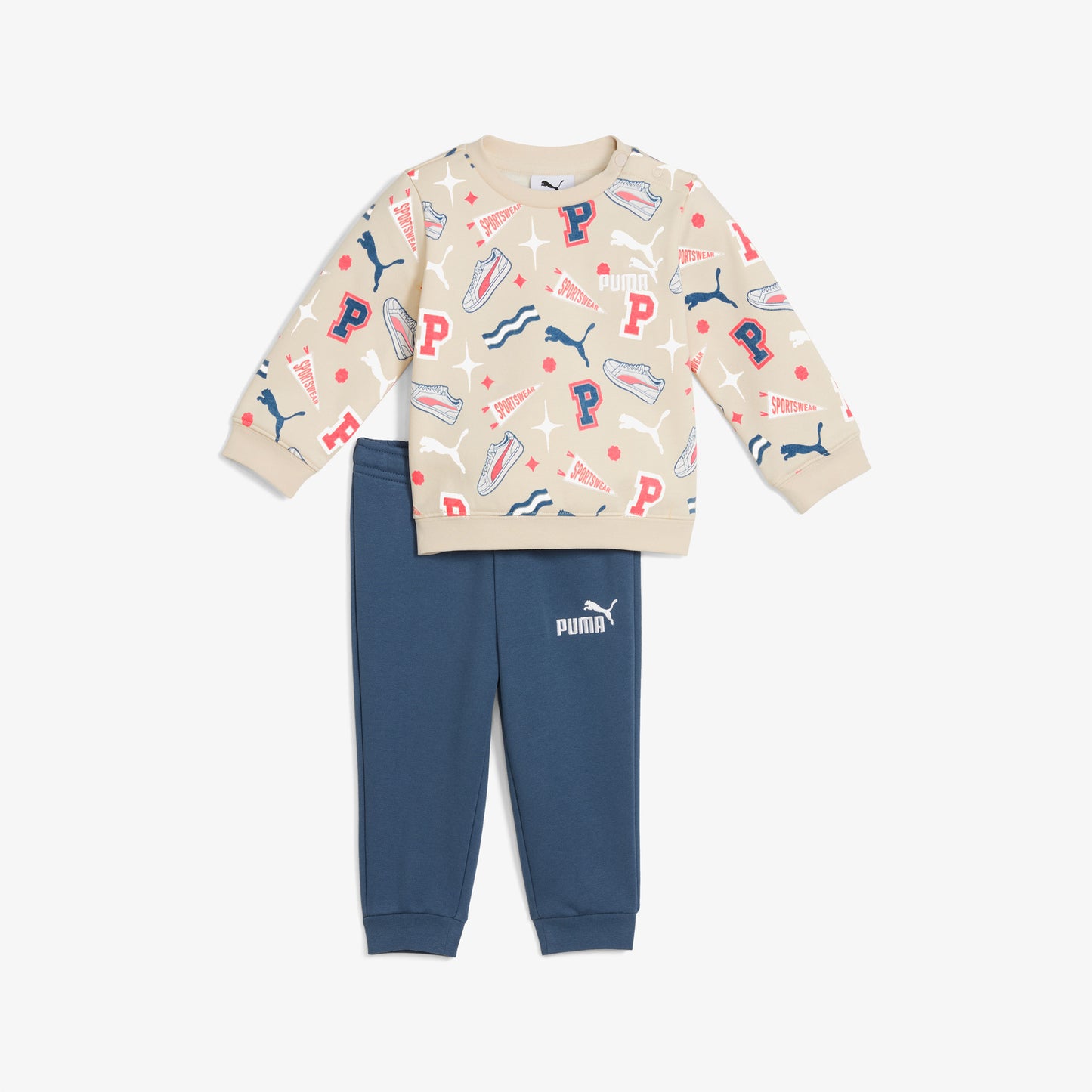 Puma Minicats Crew Çocuk Krem Eşofman Takımı