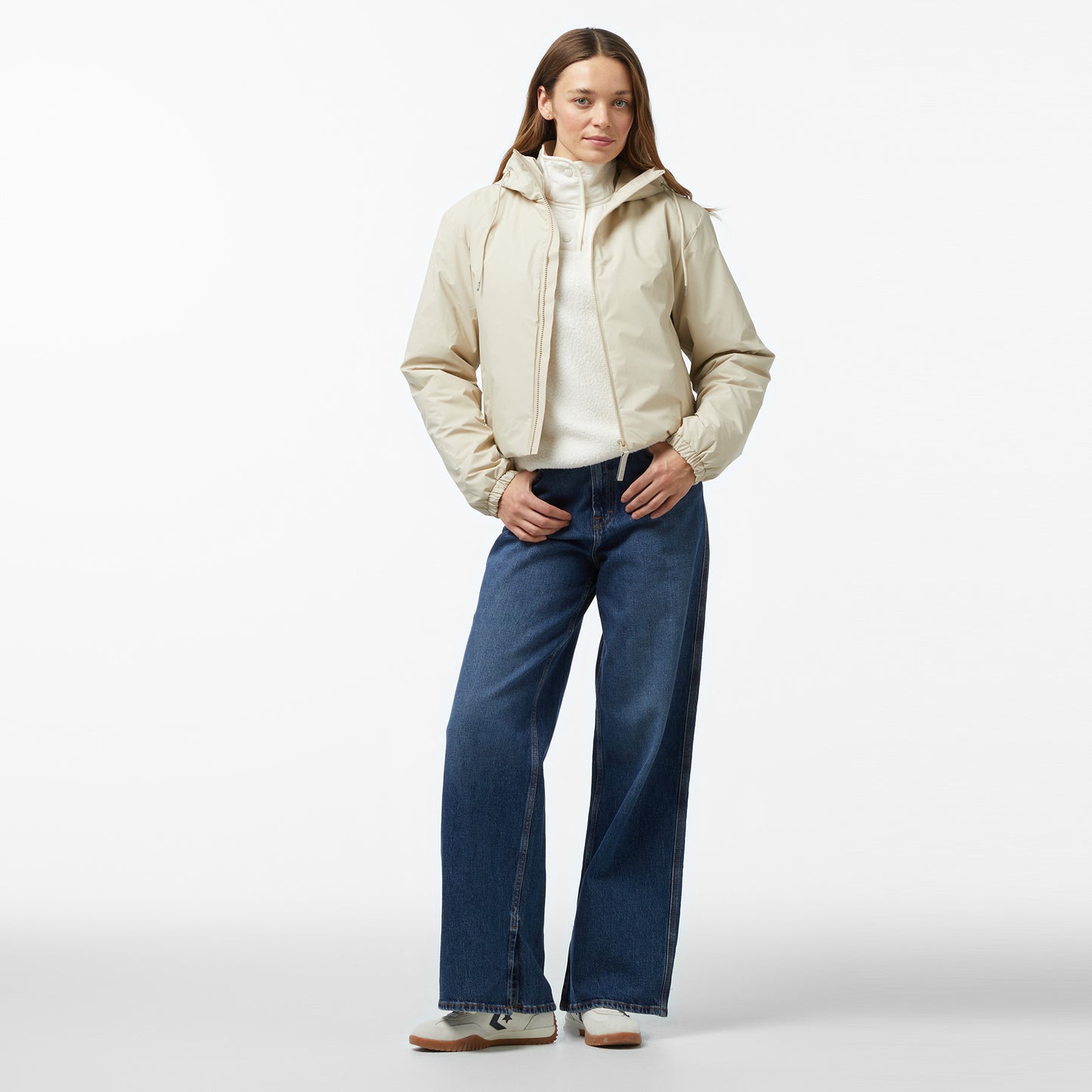Rains Lohja Short Insulated W3t1 Kadın Krem Yağmurluk
