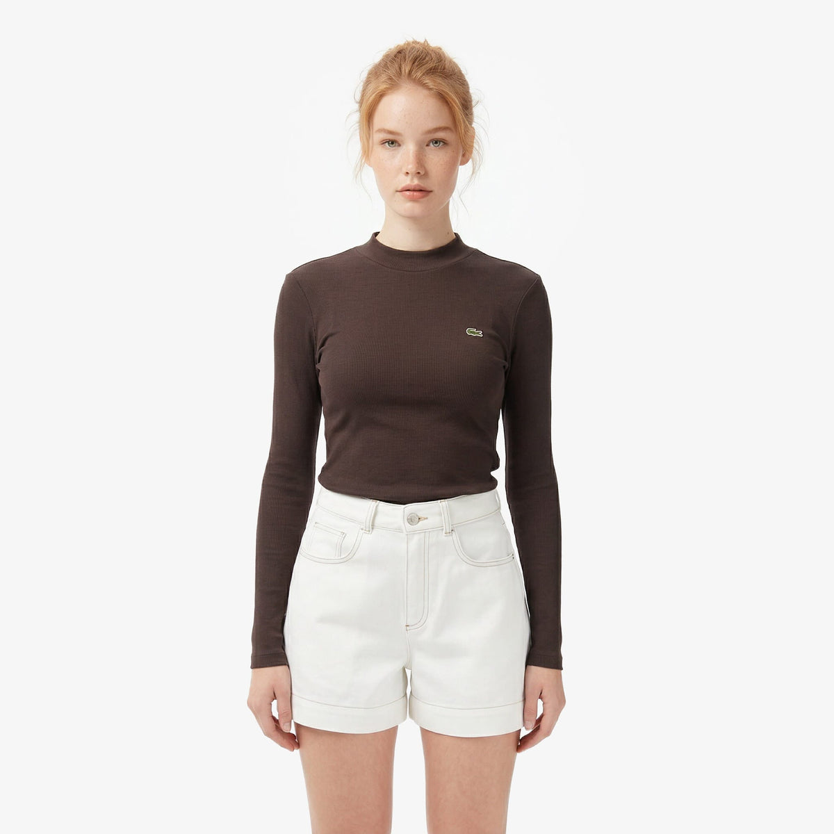 Lacoste Regular Fit Kadın Kahverengi T-shirt