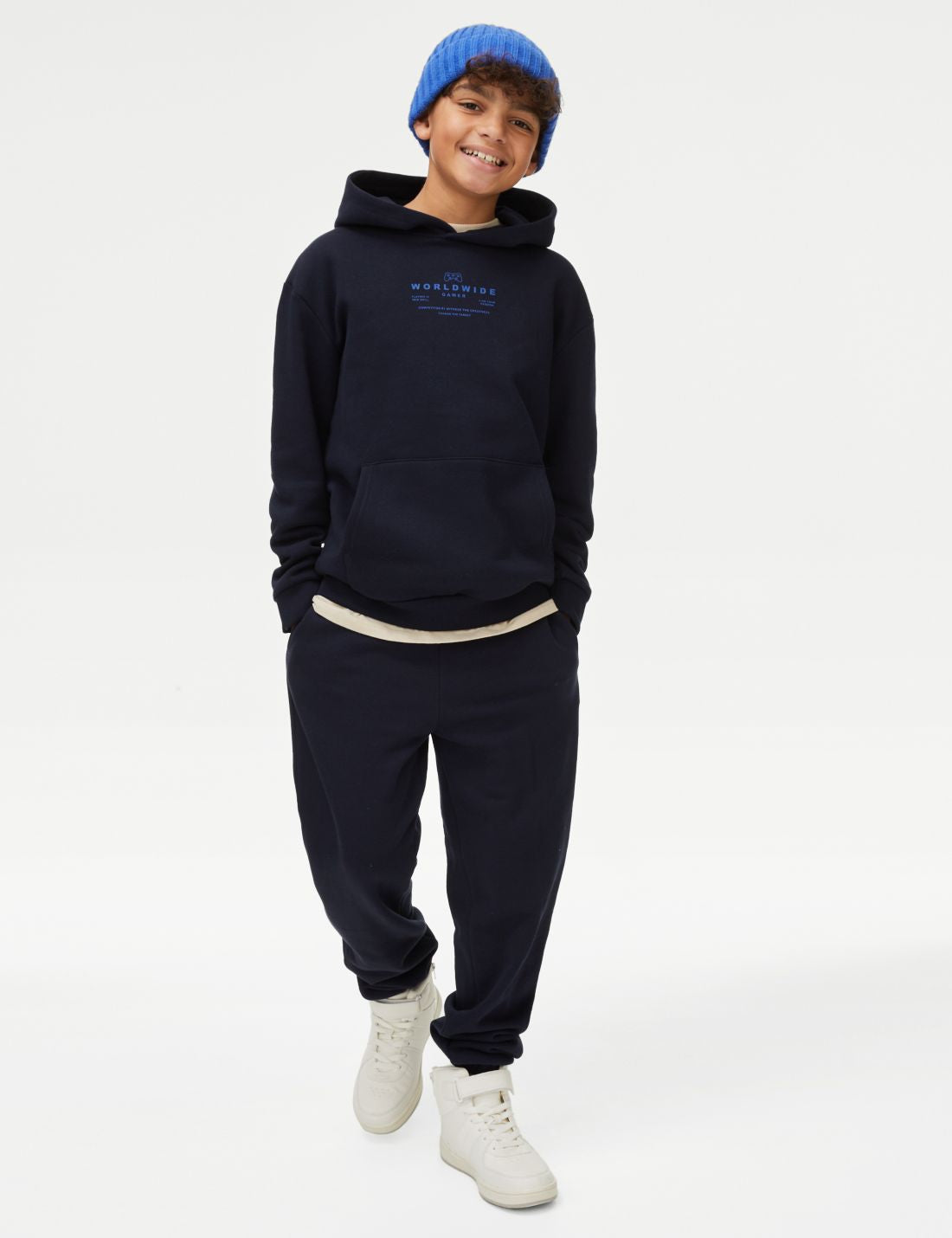 Slogan Desenli Kapüşonlu Sweatshirt (6-16 Yaş)