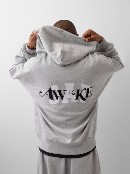 Açık Gri Gap × Awake Ny Heavyweight Oversized Logo Fermuarlı Sweatshirt