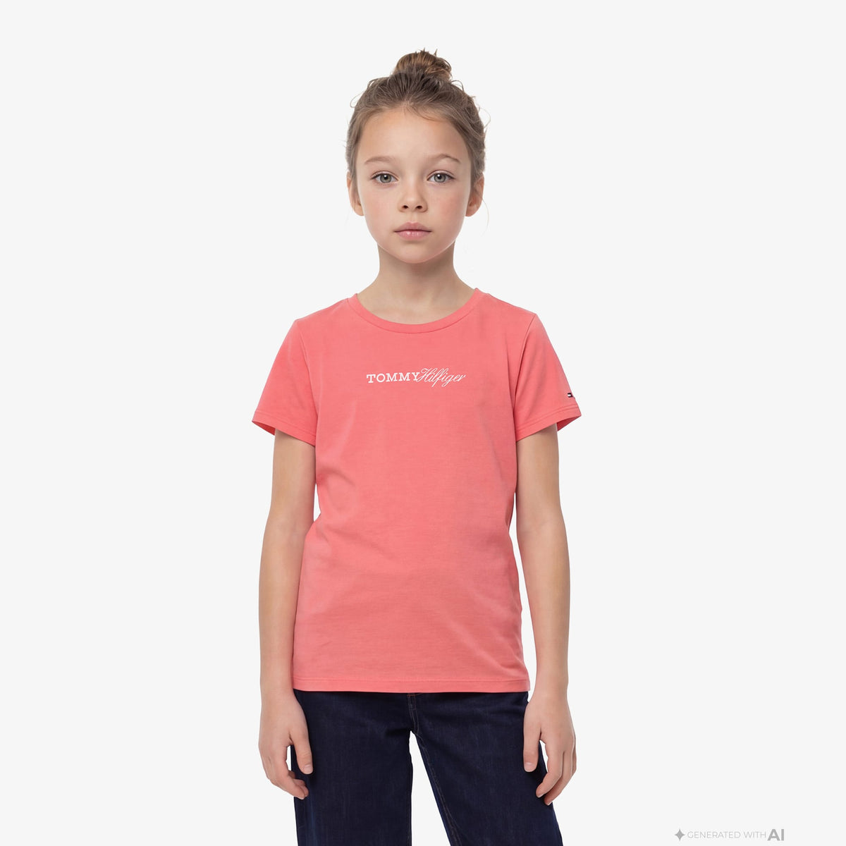 Tommy Hilfiger Script Çocuk Pembe T-shirt
