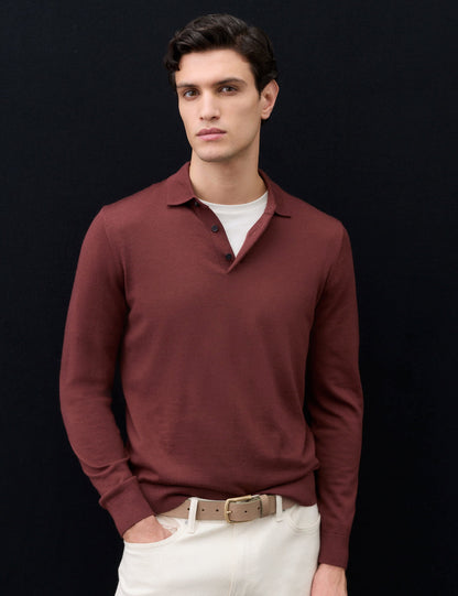 Autograph Merino Yünü Polo Yaka Kazak