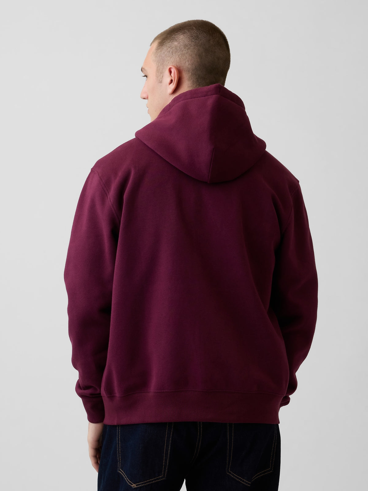 Bordo Vintagesoft Arch Logo Tam Fermuarlı Sweatshirt