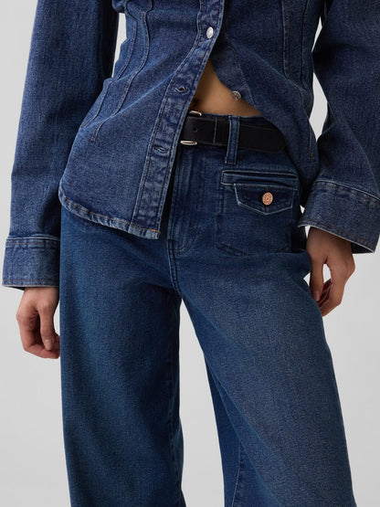 Mavi High Rise Stride Wide-leg Jean Pantolon