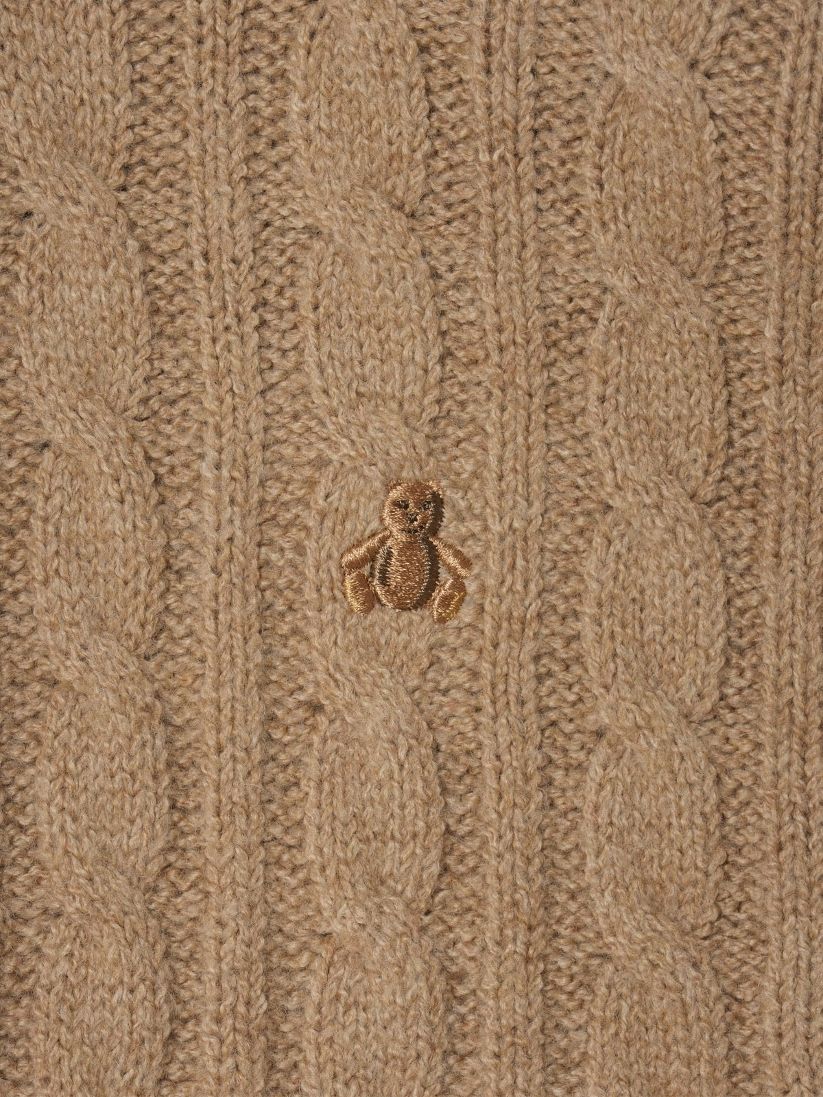 Bej Cashsoft Cable-knit Kazak