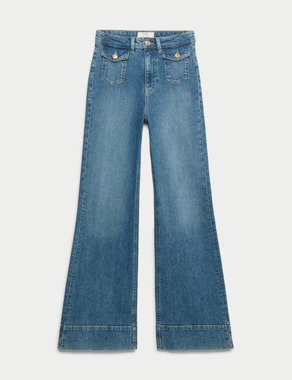 Yüksek Bel Flare Jean